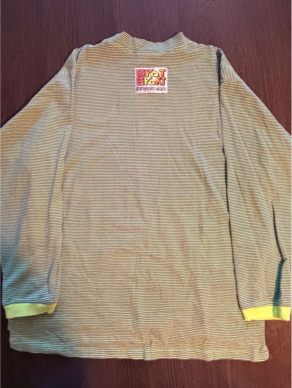 Vintage 90s Spot Sport European Beach Striped Shirt L